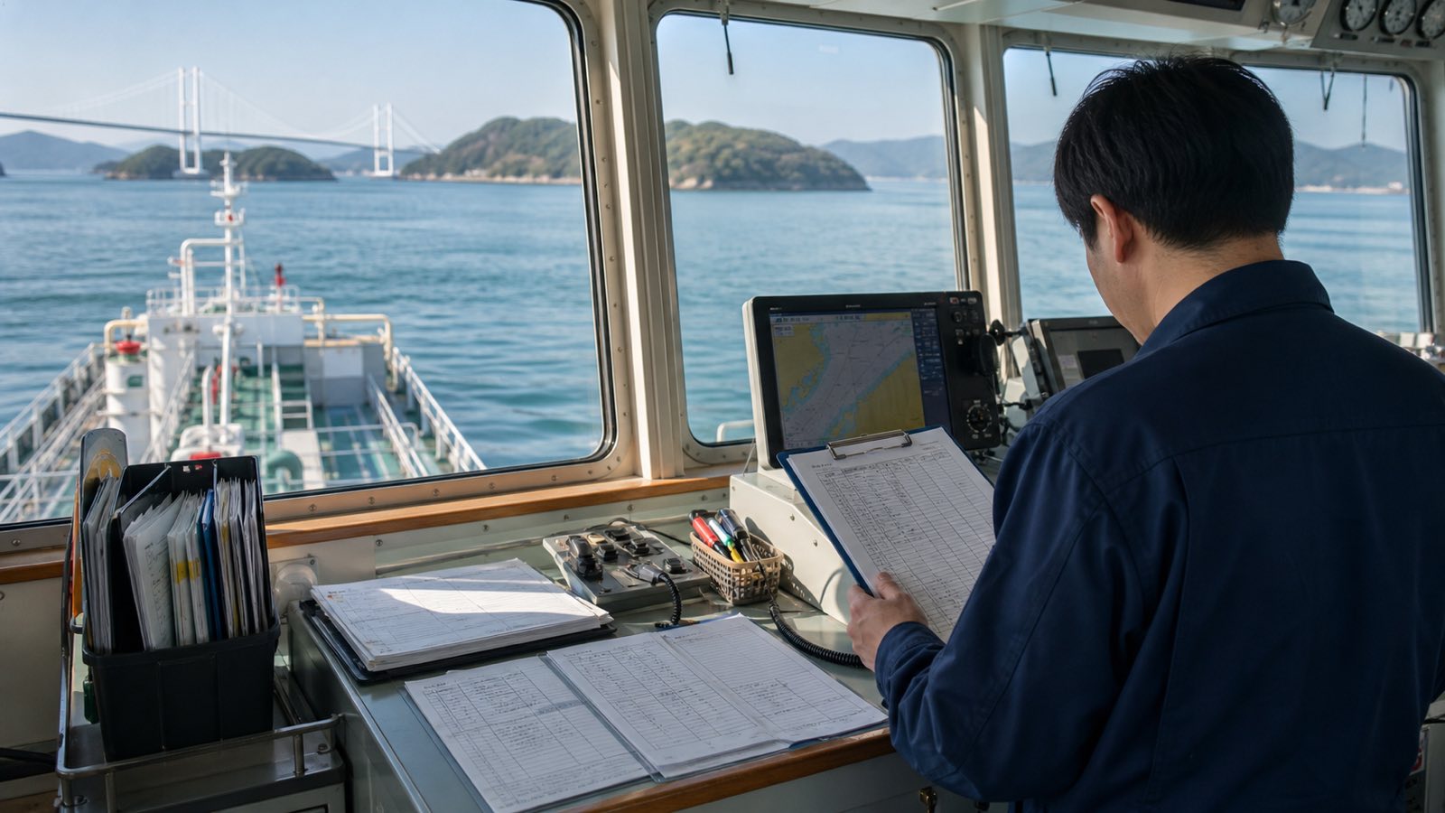 今治市の海運・内航海運の現場 - AI業務自動化イメージ