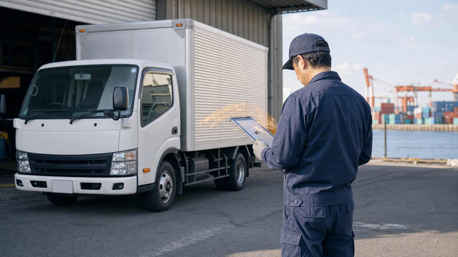 新居浜市の運輸・物流業の現場 - AI業務自動化イメージ